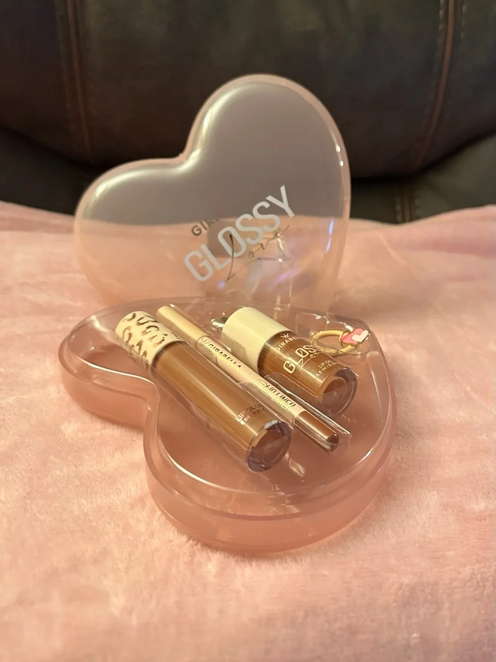 Abella Pink Heart Lip & Cheek Tint Set - Soft Pink